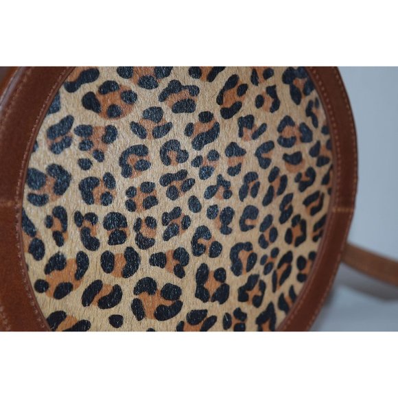 NEW Most Wanted USA Circle Crossbody Bag in Cheetah Calf Hair Brown Crossbody - Picture 11 of 14